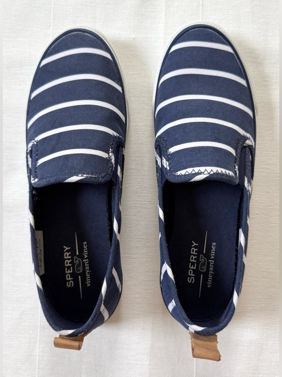 Sperry Shoes - Sperry x Vineyard Vines Seaside Slip-On Sneakers | Navy Stripe Women’s size 7.5